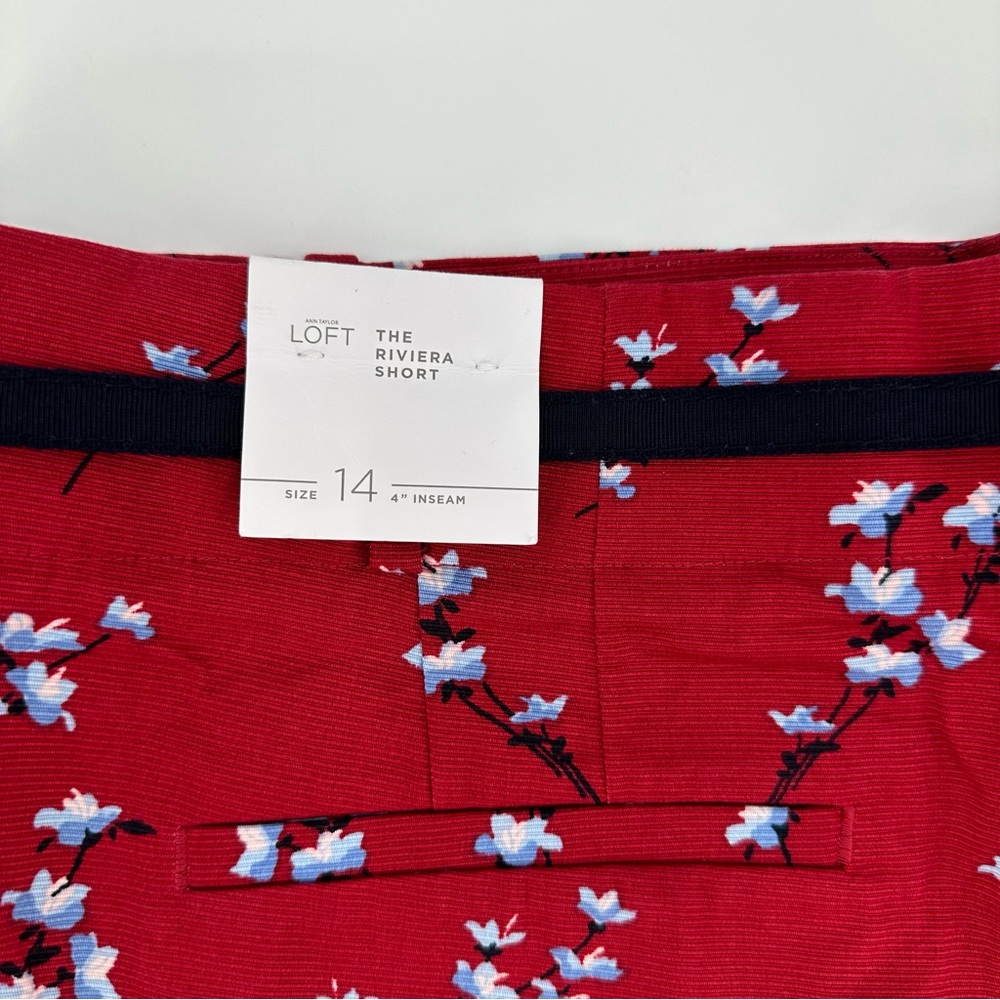 LOFT The Riviera Short Floral Printed Tie Waist Size 14 NWT - Picture 7 of 7